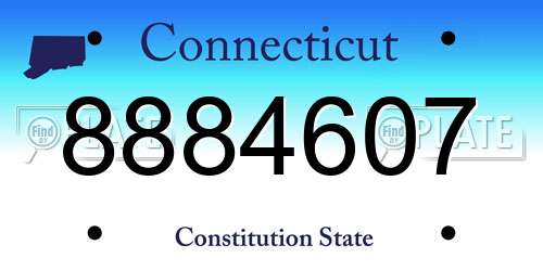 8884607 Connecticut License Plate