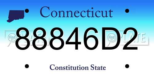 88846D2 Connecticut License Plate