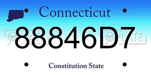 88846D7 Connecticut License Plate