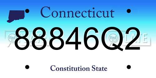88846Q2 Connecticut License Plate