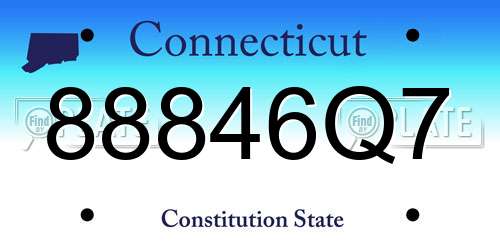 88846Q7 Connecticut License Plate