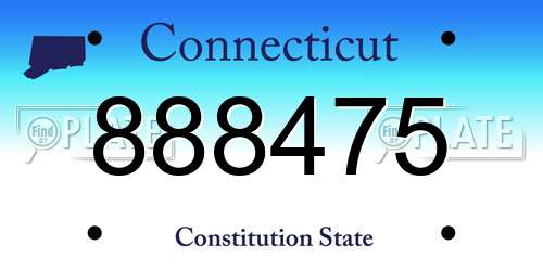 888475 Connecticut License Plate