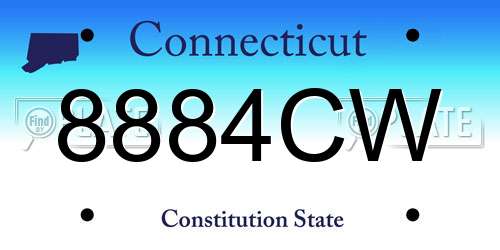 8884CW Connecticut License Plate