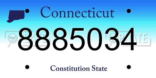8885034 Connecticut License Plate