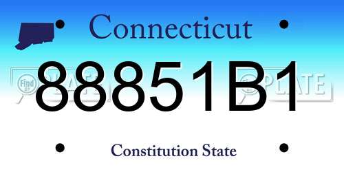 88851B1 Connecticut License Plate