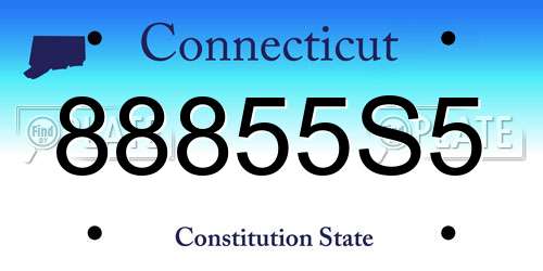 88855S5 Connecticut License Plate