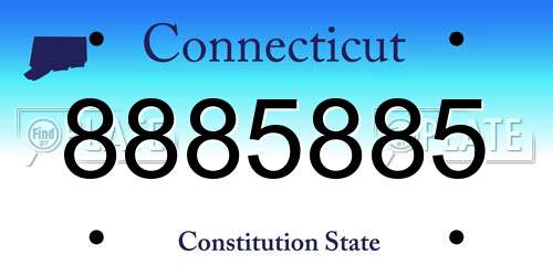 8885885 Connecticut License Plate