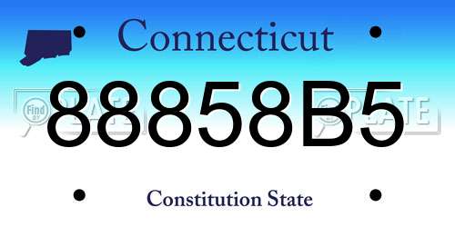 88858B5 Connecticut License Plate