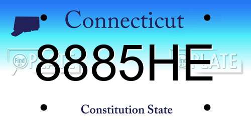 8885HE Connecticut License Plate