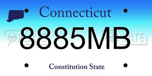 8885MB Connecticut License Plate