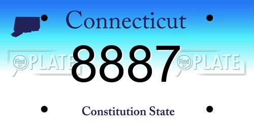 8887 Connecticut License Plate