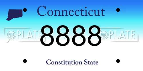 8888 Connecticut License Plate