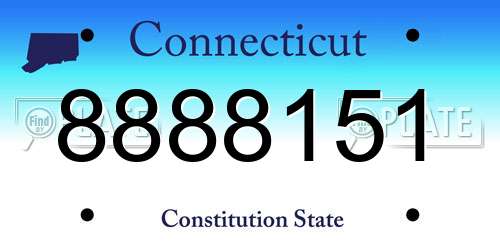 8888151 Connecticut License Plate