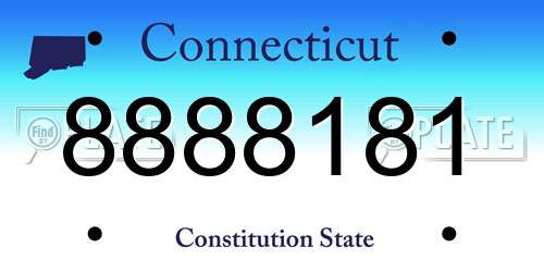 8888181 Connecticut License Plate
