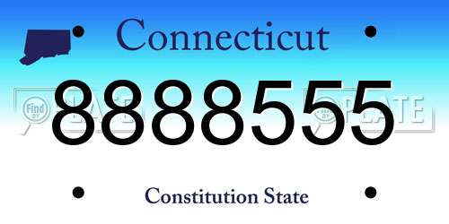 8888555 Connecticut License Plate