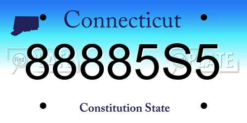 88885S5 Connecticut License Plate