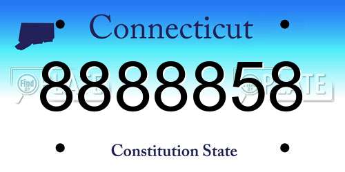 8888858 Connecticut License Plate