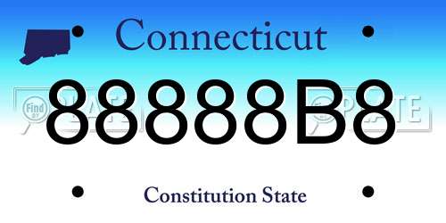 88888B8 Connecticut License Plate