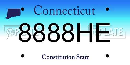 8888HE Connecticut License Plate