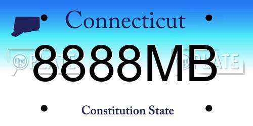 8888MB Connecticut License Plate