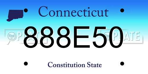 888E50 Connecticut License Plate