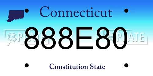 888E80 Connecticut License Plate