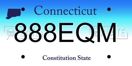 888EQM Connecticut License Plate