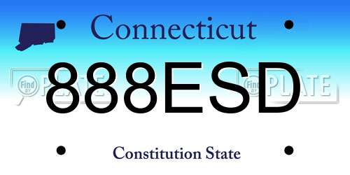 888ESD Connecticut License Plate