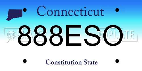888ESO Connecticut License Plate
