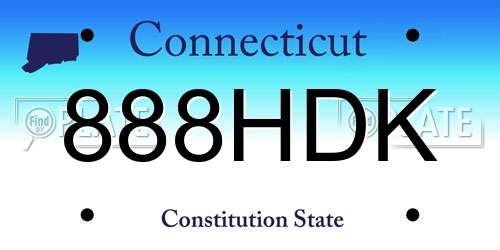 888HDK Connecticut License Plate