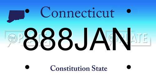 888JAN Connecticut License Plate