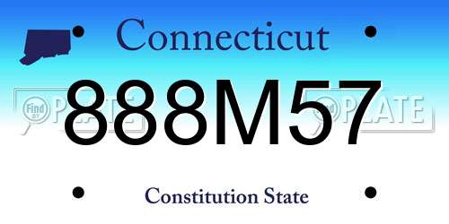 888M57 Connecticut License Plate