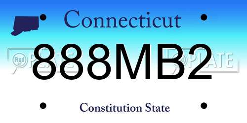 888MB2 Connecticut License Plate