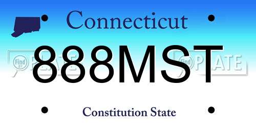 888MST Connecticut License Plate