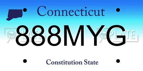 888MYG Connecticut License Plate