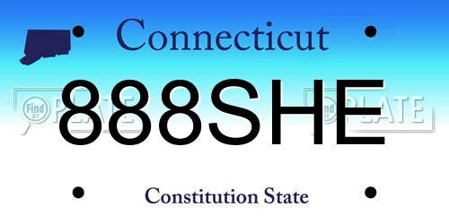 888SHE Connecticut License Plate