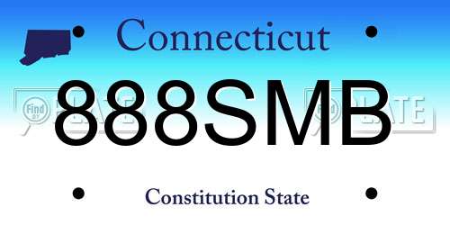 888SMB Connecticut License Plate