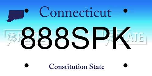 888SPK Connecticut License Plate
