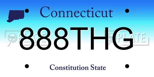888THG Connecticut License Plate