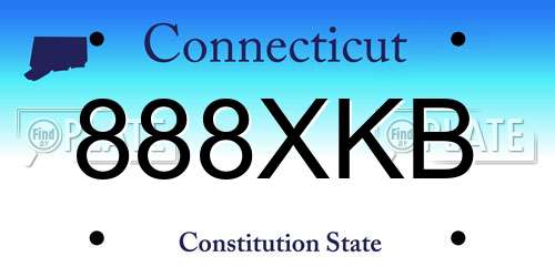 888XKB Connecticut License Plate