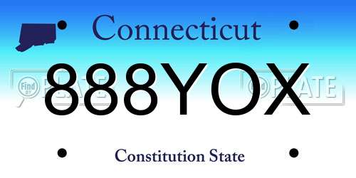 888YOX Connecticut License Plate