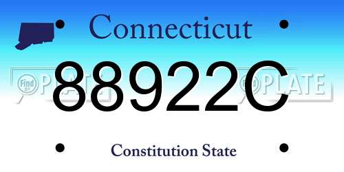 88922C Connecticut License Plate