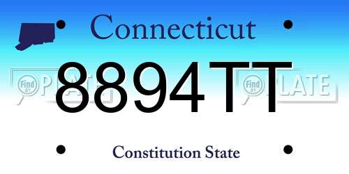 8894TT Connecticut License Plate