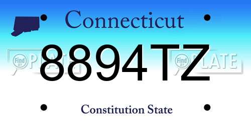 8894TZ Connecticut License Plate