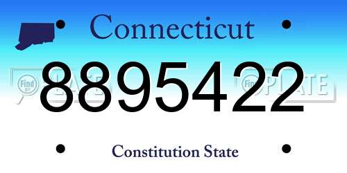 8895422 Connecticut License Plate