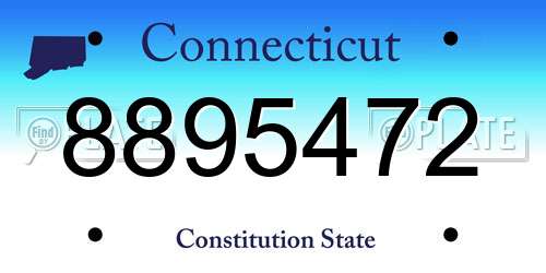 8895472 Connecticut License Plate