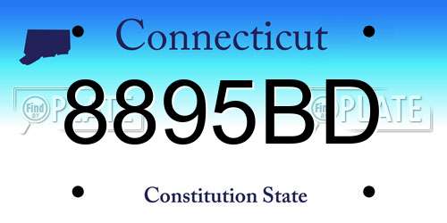 8895BD Connecticut License Plate