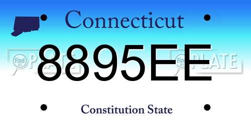 8895EE Connecticut License Plate