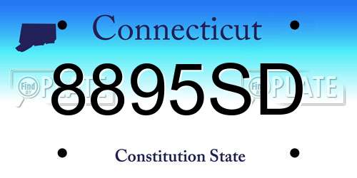 8895SD Connecticut License Plate