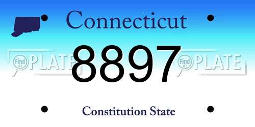 8897 Connecticut License Plate
